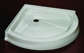 Arc shaped acrylic solid surface shower base