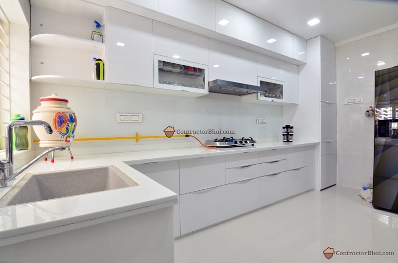 Modern Minimal Interior Design kitchen Contractorbhai